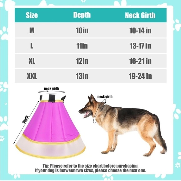 Dog Cone for After Surgery Breathable Soft Dog Cone for Medium Size Dog - Picture 2 of 5